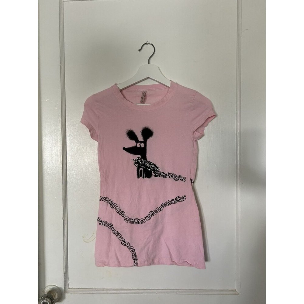 medium pink poodle t shirt